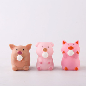 ของเล่นบีบและป๊อปของเล่นสำหรับเด็กรูปหมูสีชมพูแบบกำหนดเองได้ - Product Image 1