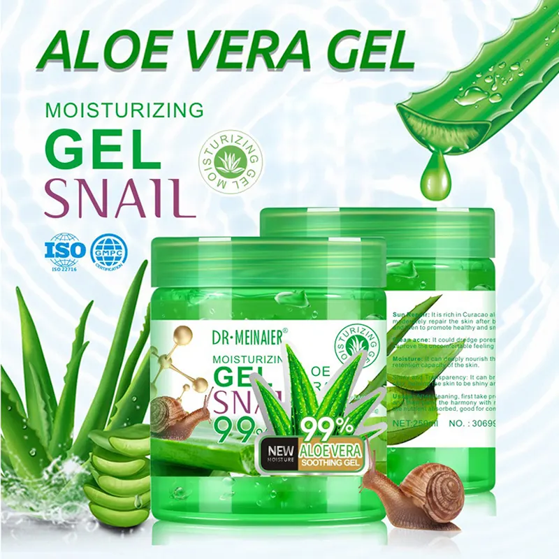 Venta al por mayor orgánico puro Aloe Vera Gel hidratante y calmante facial noche crema de reparación gel de aloe