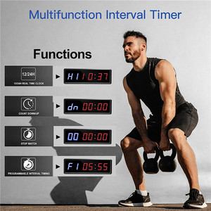 Big Digital Gym Wanduhr Fernbedienung Gym LED Intervall Fitness Countdown Timer Home Mit Magnet für Übung - Product Image 3