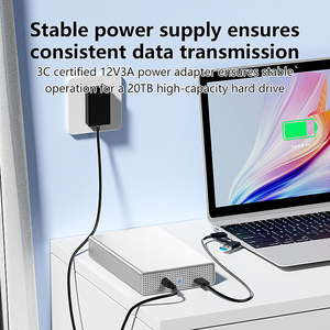 ポータブルSATA 3.5 HDDハードディスクドライブ外付けエンクロージャHDD 3.5 USB 3.0 to SATA PCケースUSB電源付き - Product Image 5