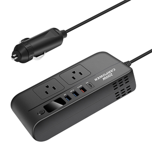 デジタルディスプレイInversor deCorrienteDC12VからAC220V110Vカーパワーインバーター200WPD 30W USB-C QC 3.018Wアウトレットシガージャック - Product Image 6
