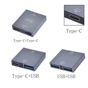 Precio de fábrica 5V3A USB C entrada hembra a doble USB C salida hembra convertidor de extensión traje para computadora