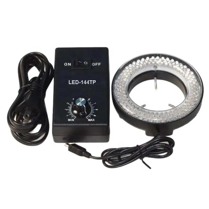 LED-144TP Richting-Verstelbare L44 Leds Microscoop Led Ring Light Met Intensiteit Controller Voor Stereo Microscopen Illuminator