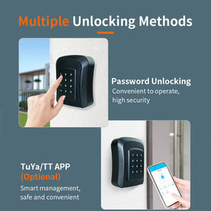 TTlock应用解锁钥匙盒密码铝金属墙钥匙盒黑色电缆代码数字钥匙锁盒 - Product Image 3