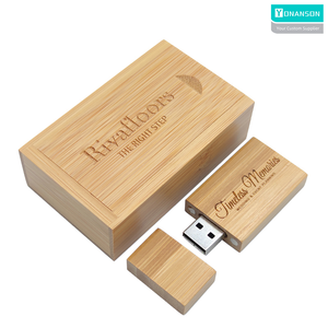 高品质木制u盘包装木盒带定制标志USB 2.0记忆棒64GB结婚礼物 - Product Image 4