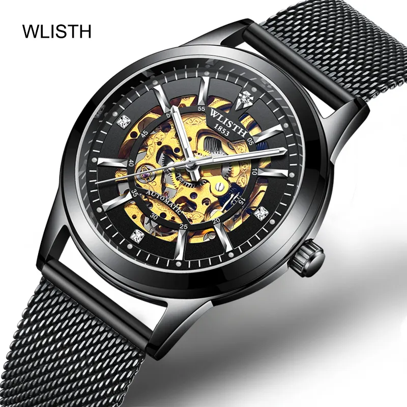 WLISTH-relojes mecánicos de movimiento automático para hombre, pulsera de reloj masculino a la moda, venta al por mayor