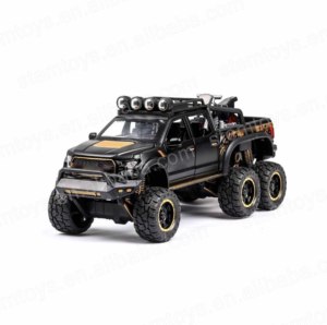 1:24 Raptor döküm alaşım araba modeli mini araba Metal ışık ve ses ile geri çekme araba modeli çocuk - Product Image 2