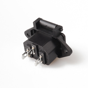 LZ-14-1-02 Waterproof 250V 10A Panel <strong>Mounting</strong> IEC320 C14 3p Grounded AC Inlet Power Socket with Cover Pop Socket - Product Image 1