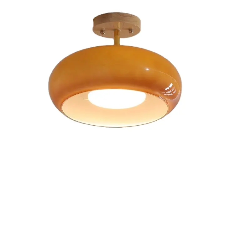 현대 라운드 오렌지 침실 천장 플러시 마운트 램프 입구 거실 호텔 사무실 홈 표면 장착 천장 조명