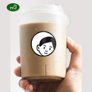 VVG 480ml 680ml Custom Frosted Straight Hard pp Plastic Disposable Juice Bubble Tea <strong>Cup</strong> with Lids