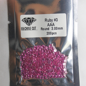 Maschinen geschnittener 5 # Ruby Stone Round Shape Synthetischer Korund - Product Image 5