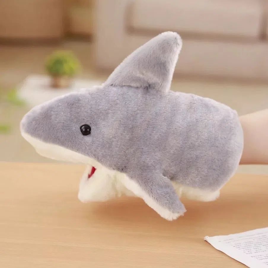Marionnette requin de haute qualité-Gris
