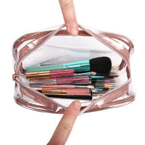 BSCI ISO9001 Custom Logo PVC Cosmetic <strong>Pouch</strong> with Zipper, TSA Approved Clear Cosmetic Bags Wholesale - Product Image 4