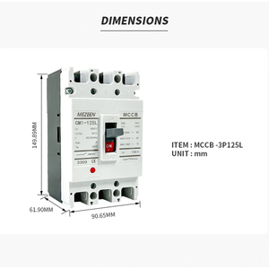 AC/DC MCCB -3P 125L 400V 35kA MCCB Disyuntor de caja moldeada 3P 4P 80A 100A 125A Disyuntor eléctrico MCCB - Product Image 3