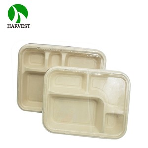 Free Sample Take <strong>Away</strong> Paper Container Salad Bowls <strong>4</strong> Compartments Disposable Sugarcane Bagasse Rectangular <strong>Box</strong> for Food Packaging - Product Image 5