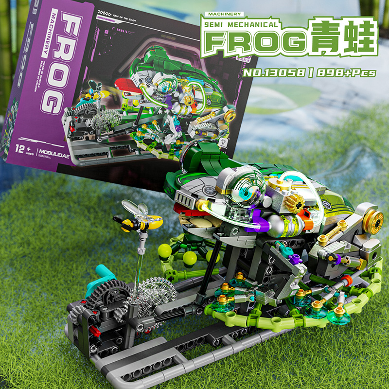 13058-grenouille demi-section mécanique-898 perles led