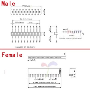 40 Pin 1x40 einreihig Stecker und Buchse 1,27 Break able Pin Header PCB JST-Anschluss leiste für Arduino Black - Product Image 6