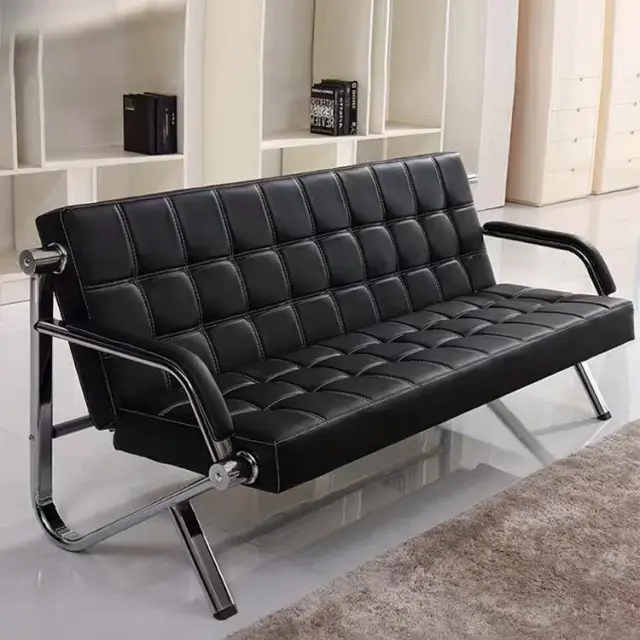 Großhandel Custom ized 3-Sitzer beliebte kommerzielle Möbel Leders alon Öffentliches Büro Empfang Wartezimmer Sofa