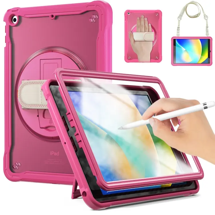 Étui pour tablette pour enfants pour iPad 9 8 7 Generation Cover 2021 2020 2019 10.2 pouces avec dragonne