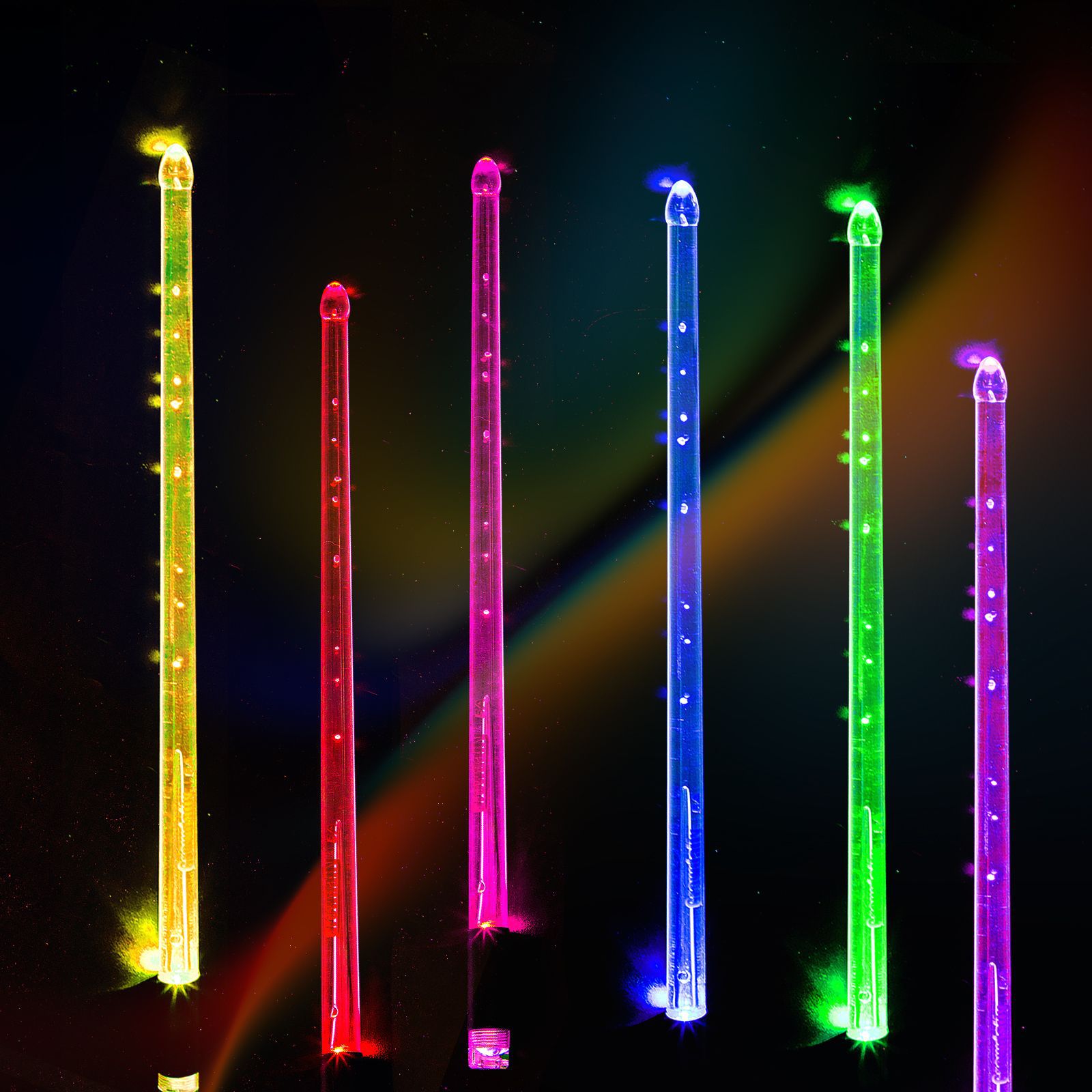 Baqueta luminosa con gradiente de 15 colores, interruptor y cable USB.