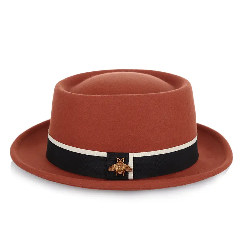 หมวกแจ๊ส,หมวกปีกกว้างผ้าขนแกะออสเตรเลีย100% สำหรับผู้ชายและผู้หญิง