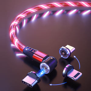 540 Rotate LED Luminous Magnetic <strong>Cable</strong> Fast Charging Mobile Phone Flowing Light Magnetic USB Data <strong>Cable</strong> for iPhone Charge - Product Image 1