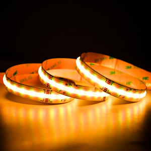 DC24V 840LEDs RGBCCT 12mm Wide 21W/M Copper Body COB <strong>LED</strong> Strip Light Cuttable with Voice Control - Product Image 1