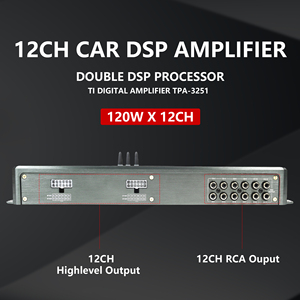 Amplificador DSP para coche de 12 canales de 1440W con HDMI Coaxial óptico RCA Entrada de alto nivel RCA Salida de alto nivel 192kHz Tasa de muestreo - Product Image 2