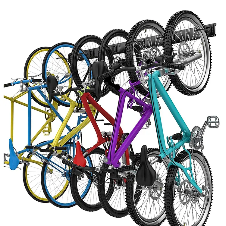 JH-Mech OEM 300lbs Capacity Easy Use Different Heights Vertical Removable Rubber-Coated Wall Mount Bike Storage Rack