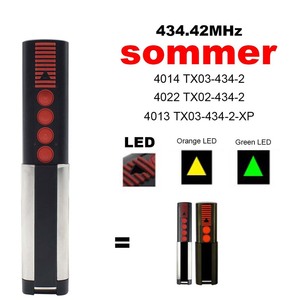 SOMMER TX03-434-4-XP otomatik garaj kapısı uzaktan kumanda 434,42MHz komut kapısı denetleyici anahtar Fob plastik haddeleme AC için LED - Product Image 3