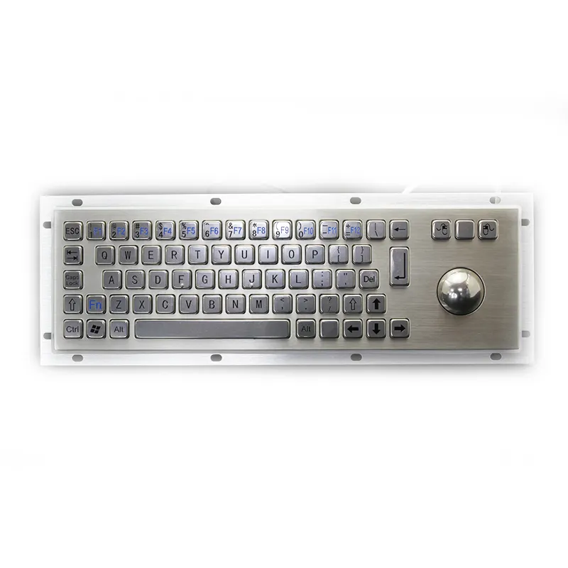 GHE 68AG fábrica IP65 Acero inoxidable USB Trackball instalación integrada impermeable industrial metal teclado táctil pad
