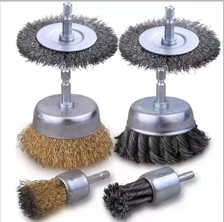 Steel handle Brush steel wire Wire brush Cleaning tools Cheap Twisted Wire Steel Grinding Stain Factory outlet