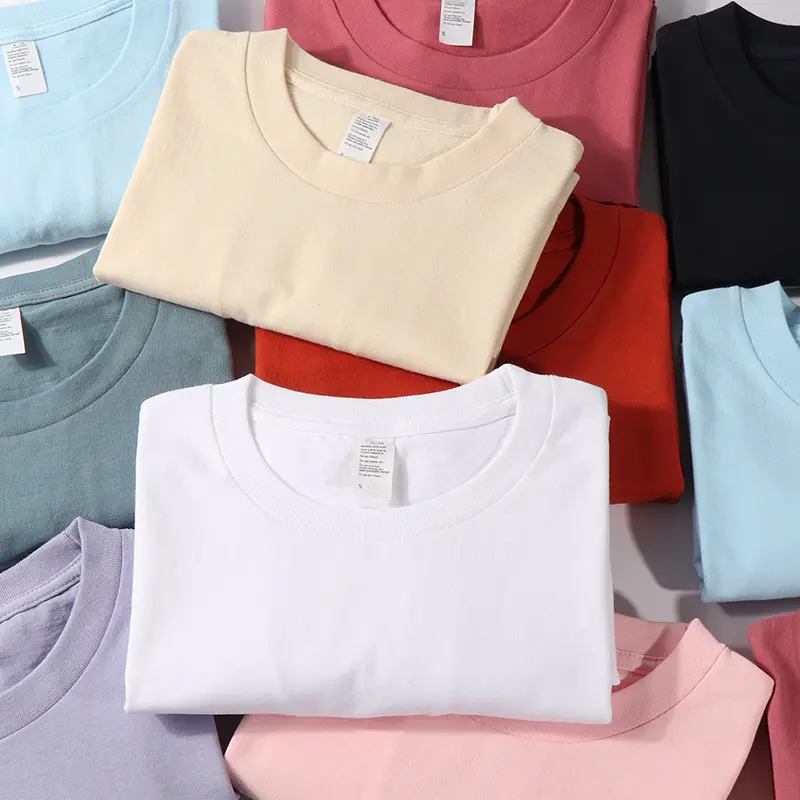 Camisetas de hombre lisas en blanco de 250g de alta calidad, camisetas unisex de 100% algodón para hombre, camisetas con estampado de logotipo personalizado para hombre