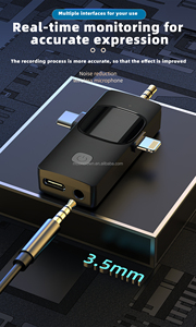 3 trong 1 ve áo không dây mic microfone sem fio profissional K8 K35 K9 công nghệ kép Lavalier Micro không dây cho <span class=keywords><strong>Youtube</strong></span> máy ảnh - Product Image 4