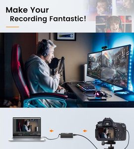 USB3.0 HDMI视频采集卡，带麦克风4K 2K HDMI环路，适用于PS4游戏音频视频直播 - Product Image 6