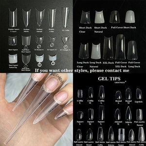 XXXL XXL ไม่มี C เคล็ดลับเล็บโค้งโลงศพเติมขนาด 4 5 6 7 ตรงเรียว Stiletto ใสครึ่งฝาครอบ XL เคล็ดลับเล็บสแควร์เติม - Product Image 4