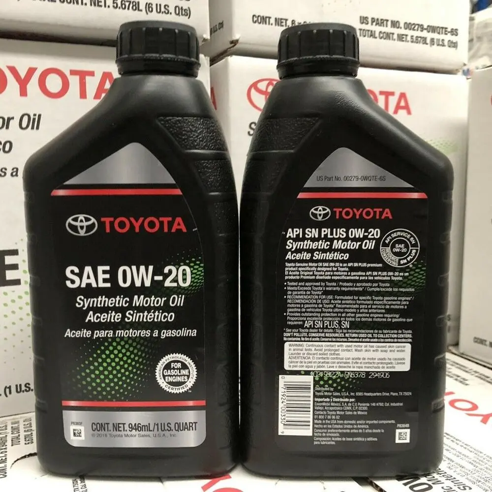 Toyota Sintetis Baru Asli Motor Energi Oli 0W20, Botol 1- Quart, 1 Kotak 6 Pak