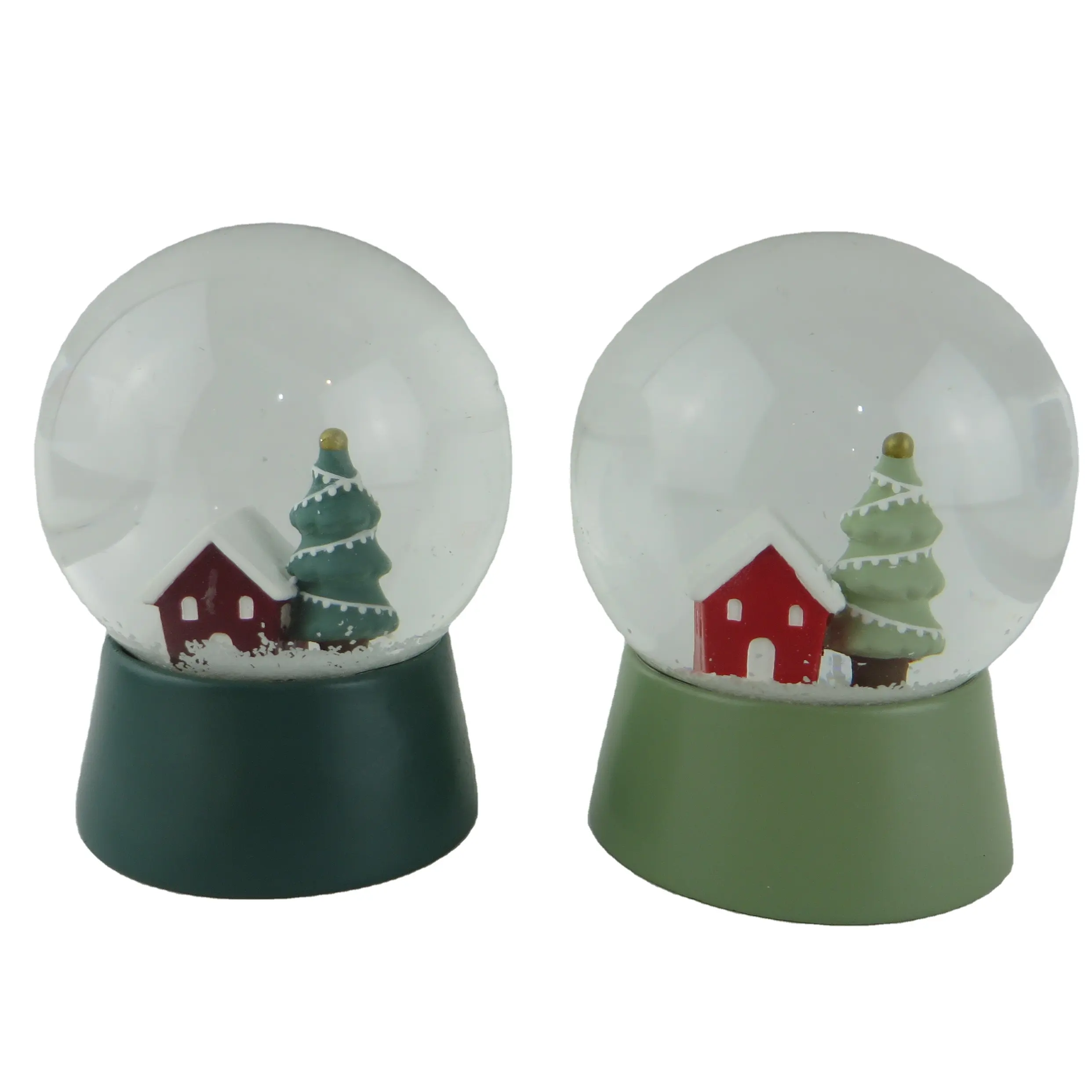 Globo de agua de base verde liso para nieve, casa de árbol de Navidad, novedad de 2022, globo de nieve con lentejuelas, luz Led Musical