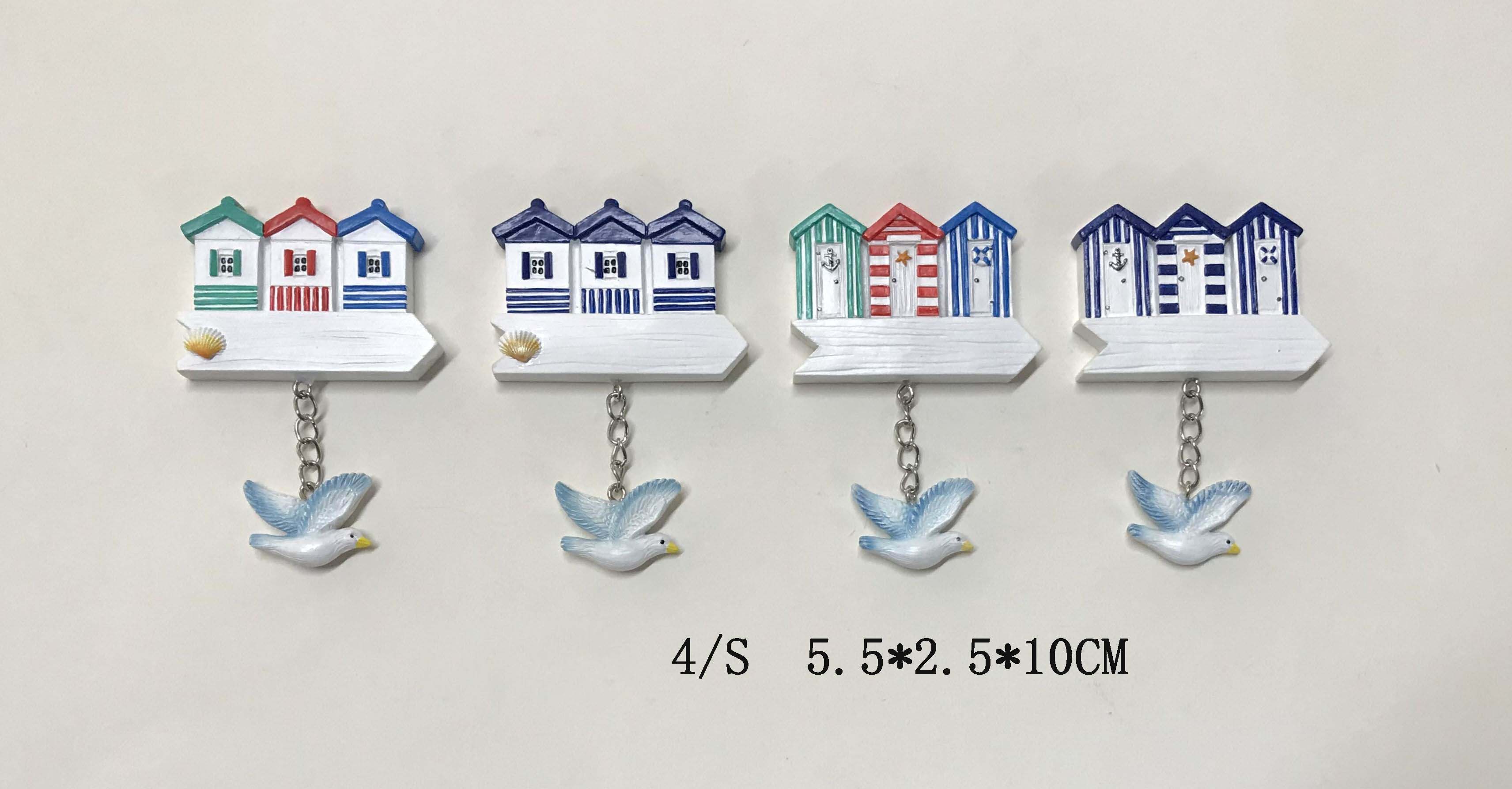 Casa de playa con figura de gaviota