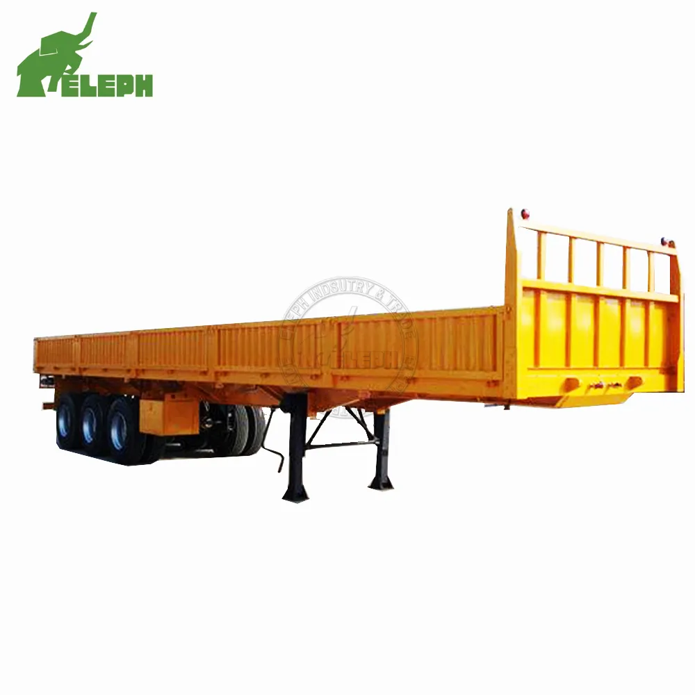 China Fabricante De Drop Side Wall Semi Reboque Sidewall Dropside 3 Eixo Carga Transporte Semi Reboque Caminhão