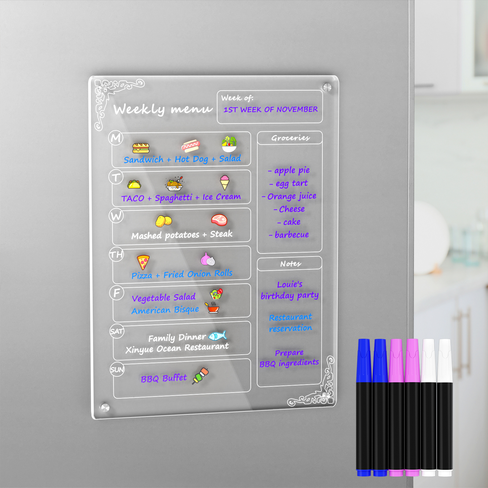 Tableau de menu