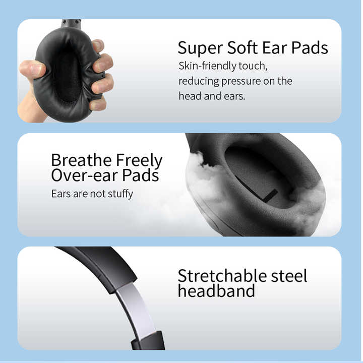 Marke Ulisten Europäischer Standard CE ROHS Bass Audio BT Over-Ear-Kopfhörer mit aktiver Geräusch unterdrückung und Mikrofon