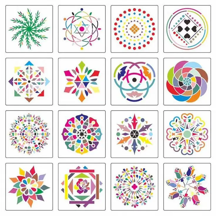 Molti Stili Diversi Mandala Modello Dot Pittura Modelli di Stencil per Parete/Notebook/Diario/Carta/FAI DA TE Disegno pittura