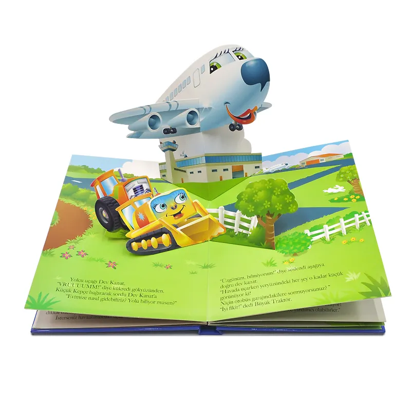 Stampa di libri con copertina rigida di fabbrica professionale disegno personalizzato copertina colorata libro da tavolo per bambini libro pop-up 3D per bambini