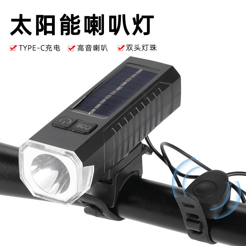 Black solar powered horn light