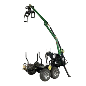 Towable Small Self <strong>Loading</strong> Log Loader <strong>Timber</strong> Trailer With Crane for Tractor/Farms/Const - Product Image 5