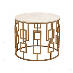 Contemporary Round Nesting Bent Black Gold Metal Side Glass Marble Stone Mdf Wood Coffee <strong>Table</strong> Nest of <strong>3</strong> <strong>Table</strong> <strong>Set</strong> Nesting <strong>Table</strong> - Product Image 2