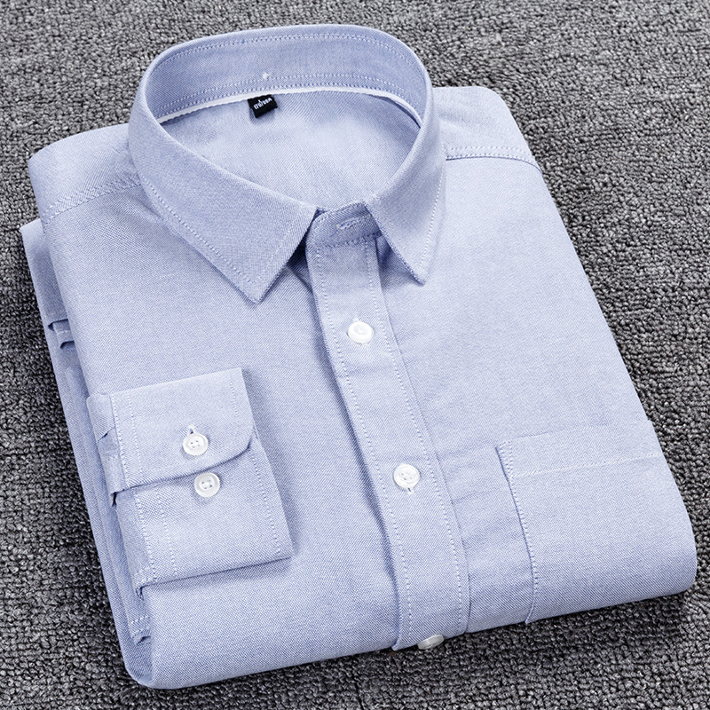 Blue mens cotton oxford shirt