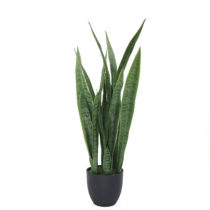 Ev dekorasyon için pot ile 90cm yüksek yeşil renk yapay sansevieria bitki