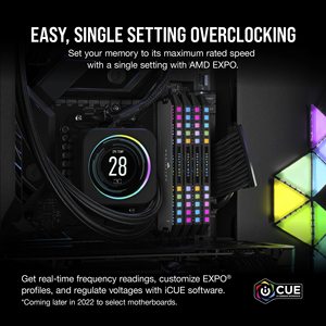 Corsairs CMT สีดำ/ สีขาว Ddr5 6400MHz 16GX2 RGB เดสก์ท็อปหน่วยความจำพีซี - Product Image 2